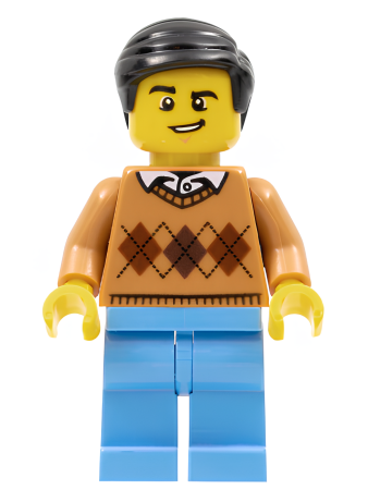 Минифигурка Lego Dad - Medium Nougat Argyle Sweater twn298 U